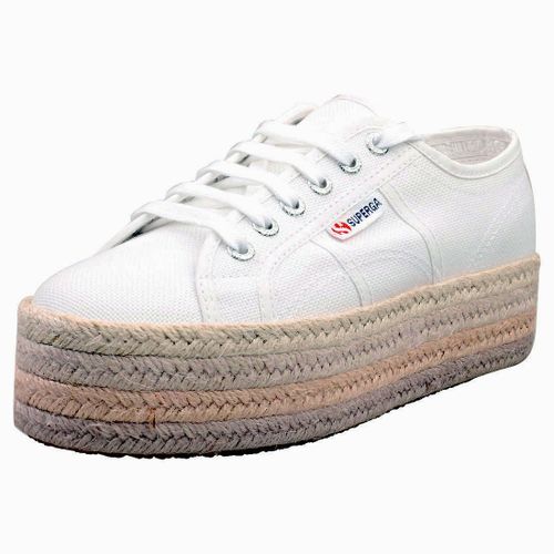 Superga 2790 Multicolor Rope Baskets Platesforme Blanc Rose