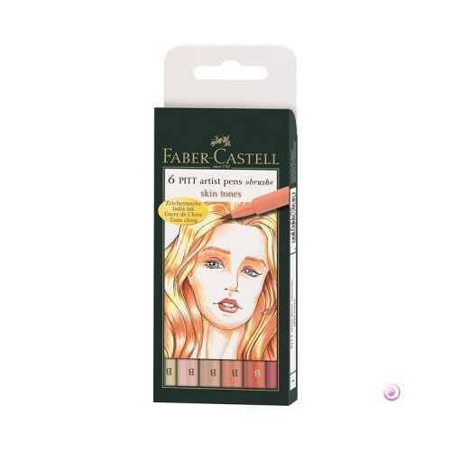 Pochette 6 Feutres Pitt Teintes Chairs - Faber-Castell
