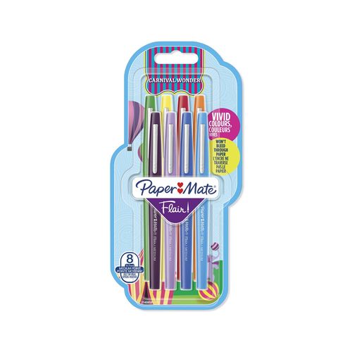 Feutre D'écriture Flair \Carnival\"" X8 Papermate""