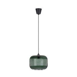 Suspension Gemma Verre Strié Vert Bistrot E27 60w Ip20 H.19 5 X Ø25 Cm Corep