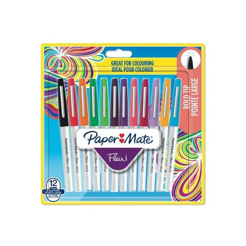 Feutre D'écriture Flair \Bold\"" X12 Papermate""