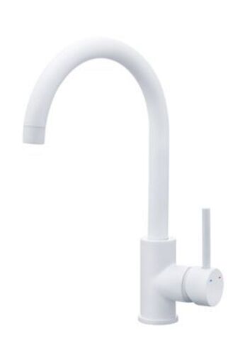 Mitigeur de cuisine Katiki en laiton couleur blanc H.33 5 cm