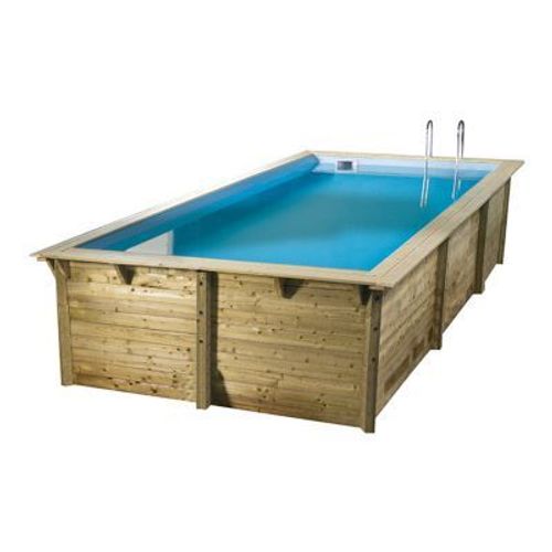 Piscine bois rectangulaire Ubbink Ibiza LDD 3 5 x 5 05 x h.1 26 m + bâche incluse