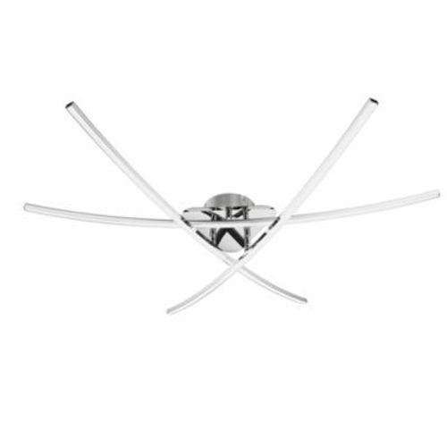 Plafonnier Led Intégrée 3400lm 32w Blanc Chaud Goodhome Alani Effet Chromé L.90 X L.78 X H.11.5 X Ø90 Cm