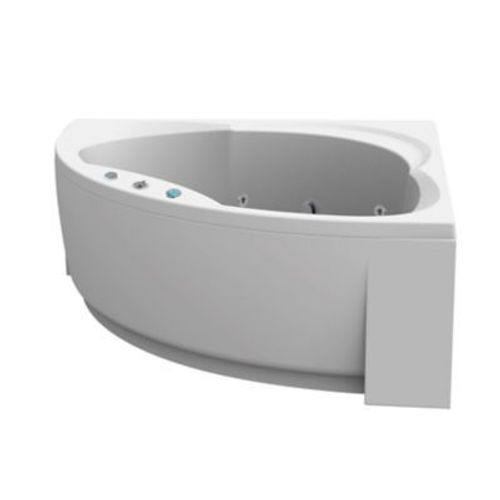 Baignoire d'angle balneo 140 x 140 cm Giverny + tablier Valentin