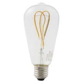 Lot 2 Ampoules Led À Filament St64 E27 470lm 4.9w = 40w Ø6.4cm Diall Blanc Chaud