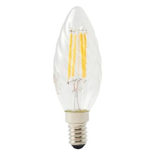 Ampoule Led À Filament Flamme Torsadée E14 470lm 3.4w = 40w Ø3.5cm Diall Blanc Chaud