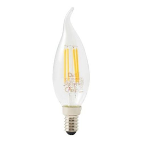 Ampoule Led À Filament Flamme E14 470lm 3.4w = 40w Ø3.5cm Diall Blanc Chaud