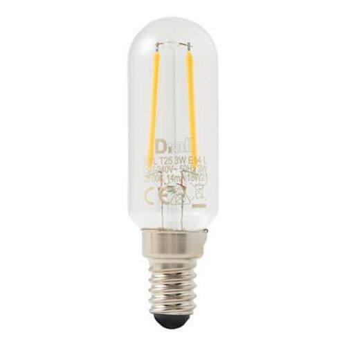 Ampoule Led À Filament T25 E14 250lm 1.8w = 25w Ø2.5cm Diall Blanc Chaud