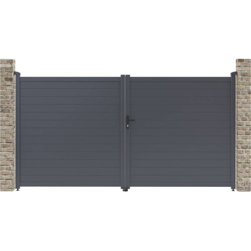 Portail Aluminium "Marc" - 349.5 X 180.9 Cm - Gris