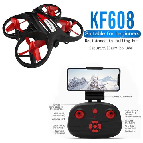 Mini Drone Kf608 720p Hd, Avec Caméra, Wifi, Aérienne, Altitude Stabilisée, Mode Sans Tête, Rc, Quadcopte Professionnel, Jouet-Générique