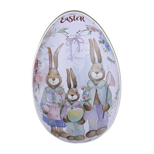 Pour créatif mignon fer-blanc organisateur lapin imprimé en métal oeuf de Pâques en forme de boîte de bonbons stockage de chocolat peut supporter la décoration