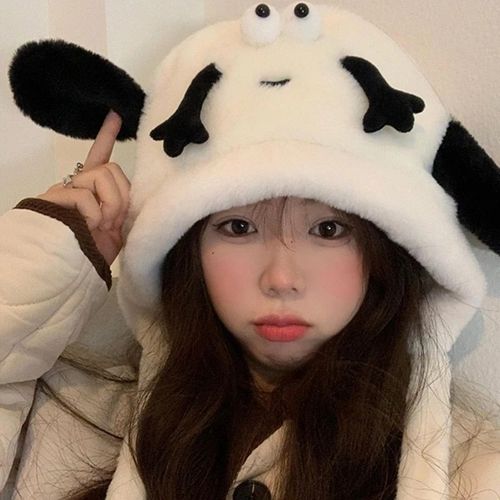 Gothique En Peluche Laine Oreille Petit Diable Chapeau Femmes Mignon Hiver À Main Bonnets Casquette Oreille