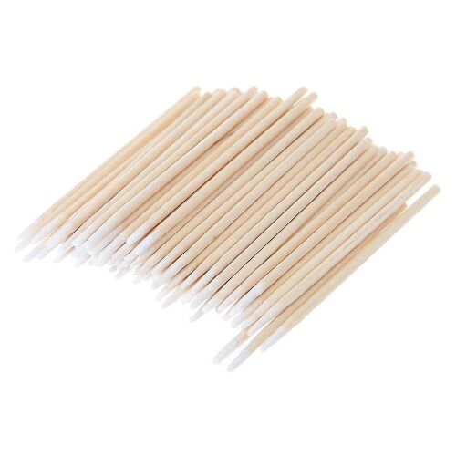 100pcs Short Mini Cotton Swabs Swab Applicator Q-Tip Wood Handle Sturdy New