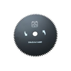 Disque pour d?broussailleuse 80 dents ? 230 mm GREEN CAT Al?sage ?25.4mm Acier Carbone