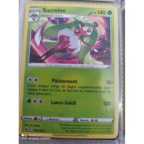 Carte Pokemon Sucreine Epée Bouclier Règne De Glace 15/198