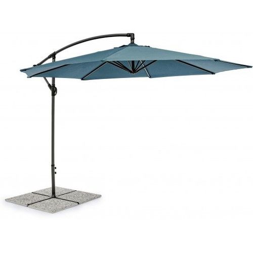 Parasol Déporté Texas Rond Déporté Diamètre 3 M Bleu