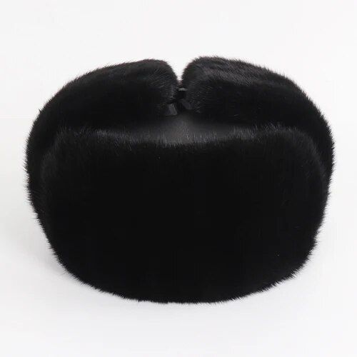 Chapeau En Fourrure De Vison Naturelle Pour Homme,Super Chaud,En Peau De Mouton Group,Pour L'hiver