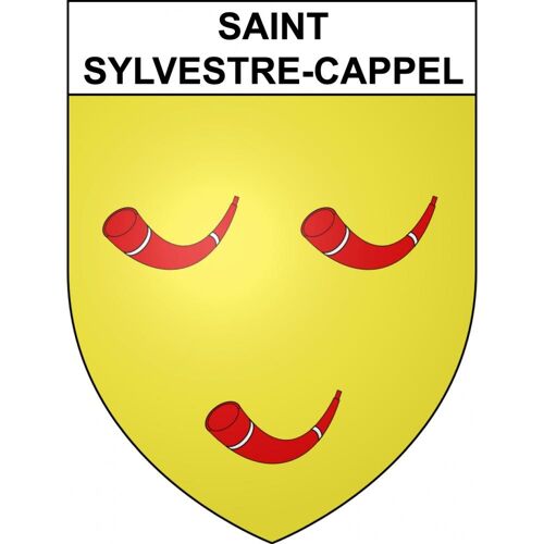 Saint-Sylvestre-Cappel 59 Ville Sticker Blason Écusson Autocollant Adhésif - Taille : 4 Cm