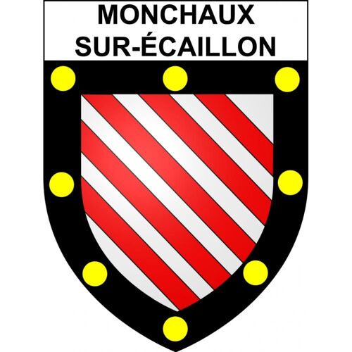 Monchaux-Sur-Écaillon 59 Ville Sticker Blason Écusson Autocollant Adhésif - Taille : 4 Cm