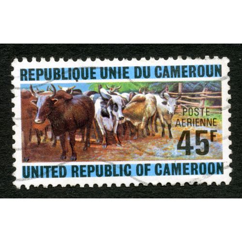 Timbre Oblitéré République Unie Du Cameroun, Poste Aérienne 45 F,