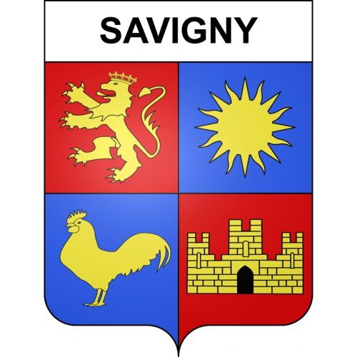 Savigny 52 Ville Sticker Blason Écusson Autocollant Adhésif - 8 Cm