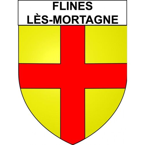 Flines-Lès-Mortagne 59 Ville Sticker Blason Écusson Autocollant Adhésif - Taille : 12 Cm