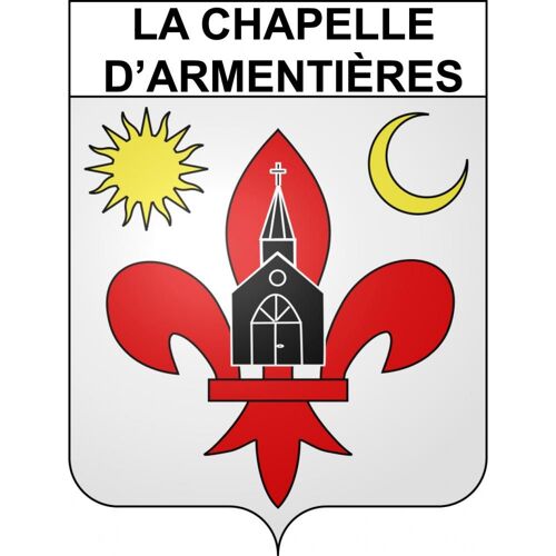 La Chapelle-D'armentières 59 Ville Sticker Blason Écusson Autocollant Adhésif - Taille : 8 Cm