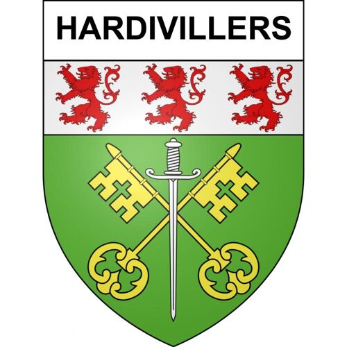 Hardivillers 60 Ville Sticker Blason Écusson Autocollant Adhésif - Taille : 12 Cm