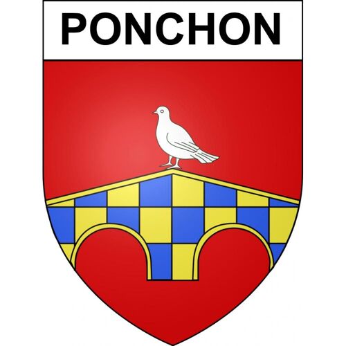 Ponchon 60 Ville Sticker Blason Écusson Autocollant Adhésif - Taille : 8 Cm