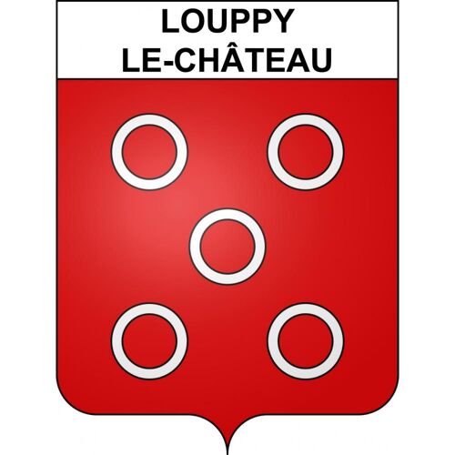 Louppy-Le-Château 55 Ville Sticker Blason Écusson Autocollant Adhésif - 8 Cm