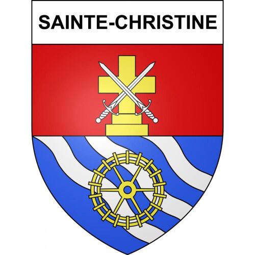 Sainte-Christine 49 Ville Sticker Blason Écusson Autocollant Adhésif - Taille : 4 Cm