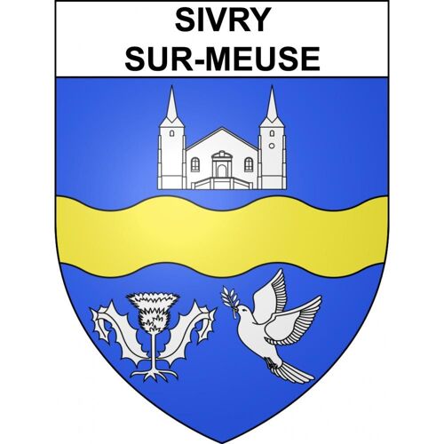 Sivry-Sur-Meuse 55 Ville Sticker Blason Écusson Autocollant Adhésif - 17 Cm