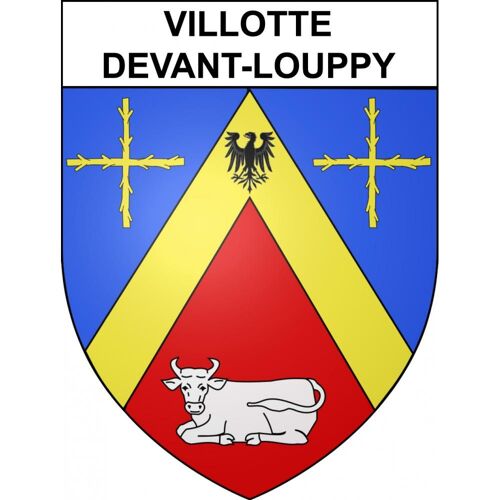 Villotte-Devant-Louppy 55 Ville Sticker Blason Écusson Autocollant Adhésif - 8 Cm