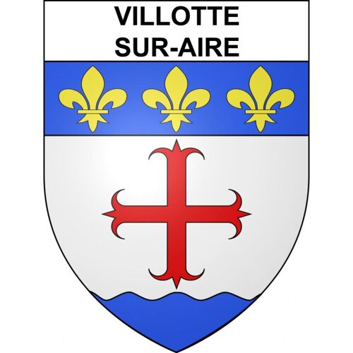 Villotte-Sur-Aire 55 Ville Sticker Blason Écusson Autocollant Adhésif - 8 Cm