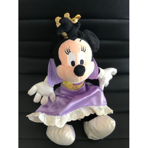 Poupée Peluche Minnie Princesse Violet Fleur Disney 27 Cm