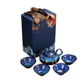 Théière en céramique vintage portable,ensemble de tasses,théière traditionnelle,kit assressenti,bureau,hôtel,réunion d'affaires - Type Type 1