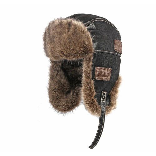 Chapeau De Bombardier Pilote Ushanka Pour Hommes Et Femmes,Bonnet De Neige En Cuir,Protection Des Oreilles,Russe,Chaud,Hiver