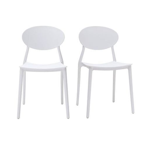 Chaises Design Empilables Blanches (Lot De 2) Anna