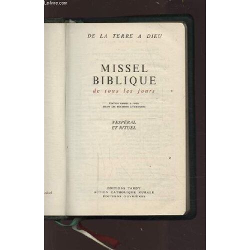 Missel Biblique De Tous Les Jours - Vesperal Et Rituel.