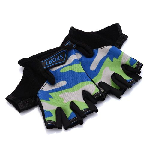 Gants D'équitation Demi-Doigt Pour Enfants, Protection De Vélo, Absorbant La Sueur, Respirant, Accessoires D'équitation