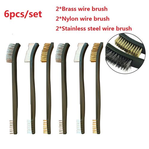 Brosse M¿¿tallique En Acier Inoxydable, Brosse En Laiton Nylon Rouille/Dissolvant De Peinture 6 Pi¿¿ces/Ensemble 9109-May14A04207