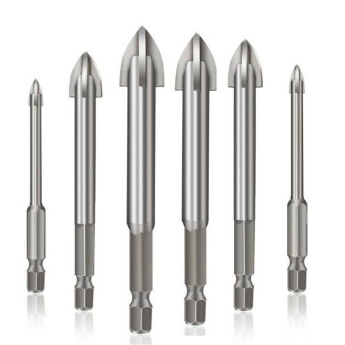 Outil De Perçage Universel Efficace, 6 Pièces 4/5/6/7/8/10/12Mm, Ouvre Trou Multifonctionnel En Céramique Pour Béton, Mèches En Alliage Croisé 9109-May14A03857