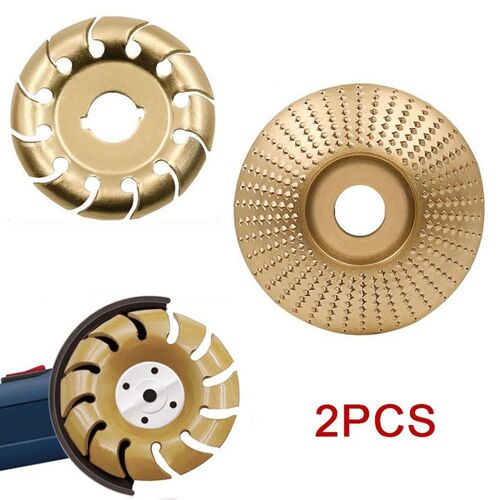 Meuleuse D'Angle En Bois Rond, Disque Abrasif, En Carbure, Sculpture Sur Bois, Outil Rotatif Multifonctionnel, 2 Pi¿¿ces 9109-May14A03496