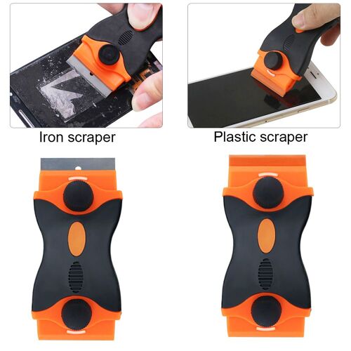 Grattoir ? Poign¿¿e Ergonomique Pour Enlever Les Autocollants, Verre Propre, Double Bord, Teinte Vinyle 9109-May14A03230