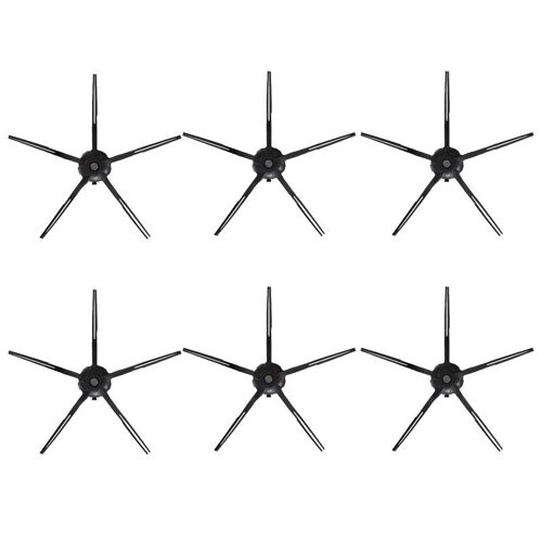 Brosse latérale noire à 5 bras pour aspirateur Robot Xiaomi Roborock S6 S5Max E35 E2, 6 pièces May06109711