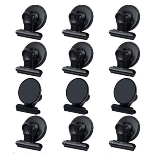 Lot De 12 Aimants Pour Réfrigérateur, Clips Magnétiques Robustes Pour Affichage De Liste Détaillée, Attaches En Papier Pour La Maison 9109-May14A20582