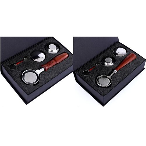 Poignée De Machine À Café À Double Oreille En Acier Inoxydable, Filtre Sans Fond, Portafilter Universel En Bois E61 58Mm 9109-May14A06066