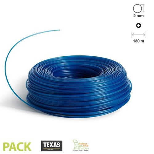 Fil debroussailleuse rond 2 mm bleu TEXAS