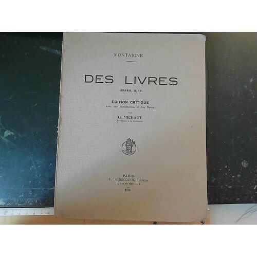 Des Livres (Essais, Ii, 10)